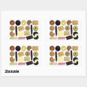 Sticker Rectangulaire UK British Biscuits Shortbread Rich Tea Digestives (Feuille)