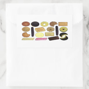 Sticker Rectangulaire UK British Biscuits Shortbread Rich Tea Digestives