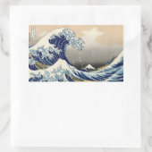 STICKER RECTANGULAIRE UKIYO-E ~HOKUSAI 葛飾北斎 「富嶽三十六景 神奈川沖浪裏」 (Sac)