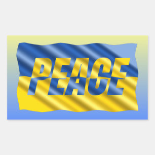 Sticker Rectangulaire Ukraine bleue et jaune Inspirations Paix pas de gu