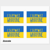 Sticker Rectangulaire Ukraine drapeau bleu jaune soutien emblème goutte  (Feuille)