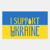 Sticker Rectangulaire Ukraine drapeau bleu jaune soutien emblème goutte  (Devant)