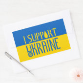 Sticker Rectangulaire Ukraine drapeau bleu jaune soutien emblème goutte  (Enveloppe)