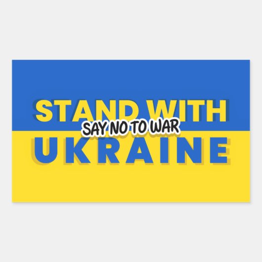 Sticker Rectangulaire Ukraine - Paix - drapeau ukrainien - Liberté (Devant)