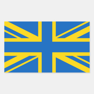 Sticker Rectangulaire Ukraine Ukraine Royaume-Uni Royaume-Uni Drapeau br