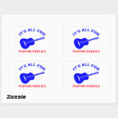 Sticker Rectangulaire Ukulele Designs (Feuille)