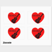 Sticker Rectangulaire Ukulele Love (Feuille)
