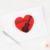 Sticker Rectangulaire Ukulele Love (Enveloppe)