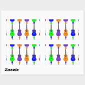Sticker Rectangulaire Ukuleles (Feuille)