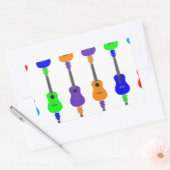 Sticker Rectangulaire Ukuleles (Enveloppe)