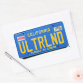 Sticker Rectangulaire ULTRLND : Plaque de licence bleue CA 1974 (Enveloppe)