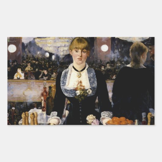Sticker Rectangulaire Un bar aux Folies-Bergere (Devant)