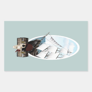 Sticker Rectangulaire Un bateau pirate