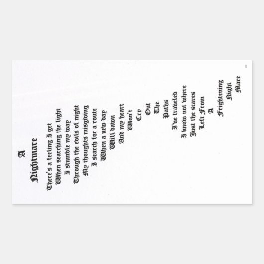 Sticker Rectangulaire Un cauchemar (Devant)