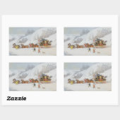 Sticker Rectangulaire Un courrier dans la neige profonde (Feuille)