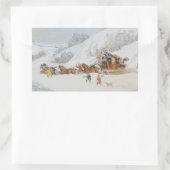 Sticker Rectangulaire Un courrier dans la neige profonde (Sac)