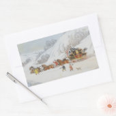 Sticker Rectangulaire Un courrier dans la neige profonde (Enveloppe)