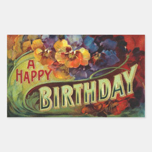 Sticker Rectangulaire Un cru de joyeux anniversaire peint