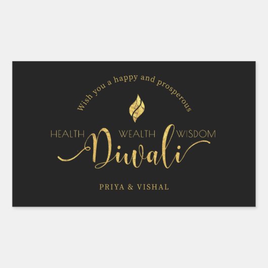 Sticker Rectangulaire Un Diwali heureux et prospère (Devant)