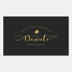Sticker Rectangulaire Un Diwali heureux et prospère