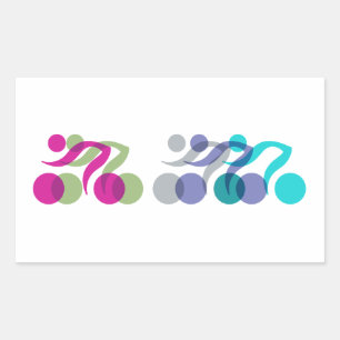 Sticker Rectangulaire Un groupe de coureurs