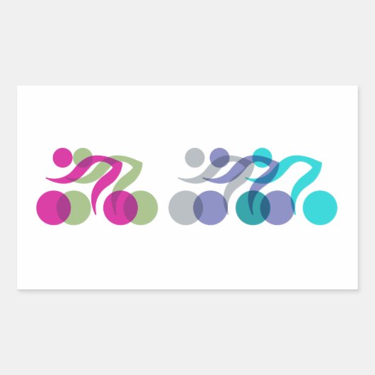 Sticker Rectangulaire Un groupe de coureurs (Devant)