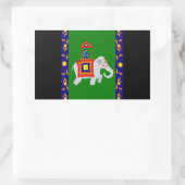 Sticker Rectangulaire Un homme à bord d'Elephant (Sac)