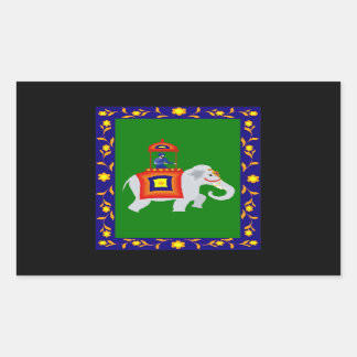 Sticker Rectangulaire Un homme à bord d'Elephant