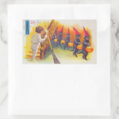 Sticker Rectangulaire Un Jolly Halloween Chats noirs avec des Citrouille (Sac)