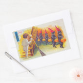 Sticker Rectangulaire Un Jolly Halloween Chats noirs avec des Citrouille (Enveloppe)