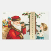 Sticker Rectangulaire Un joyeux Noël par Ellen Clapsaddle (Devant)