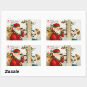 Sticker Rectangulaire Un joyeux Père Noël par Ellen Clapsaddle (Feuille)