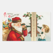 Sticker Rectangulaire Un joyeux Père Noël par Ellen Clapsaddle (Devant)