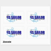 Sticker Rectangulaire Un marin ancré dans mon coeur (Feuille)