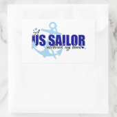 Sticker Rectangulaire Un marin ancré dans mon coeur (Sac)