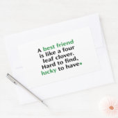 Sticker Rectangulaire Un Meilleur Ami Est Comme Un Clover À Quatre Feuil (Enveloppe)