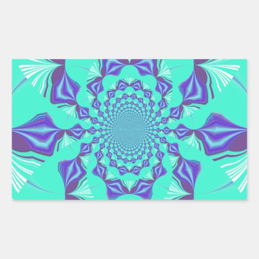 Sticker Rectangulaire Un mélange de kaléidoscope et d'art mandala ! (Devant)