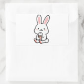 Sticker Rectangulaire un mignon lapin avec de la glace (Sac)