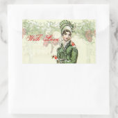 Sticker Rectangulaire Un Noel joyeux avec amour (Sac)