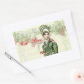 Sticker Rectangulaire Un Noel joyeux avec amour (Enveloppe)