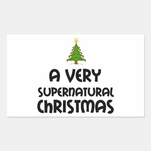 STICKER RECTANGULAIRE UN NOËL TRÈS SURNATUREL (Devant)