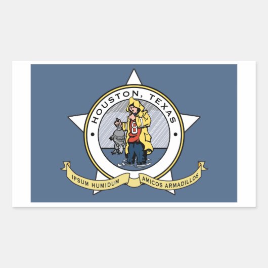 Sticker Rectangulaire Un nouveau drapeau pour l'autocollant Houston (Devant)