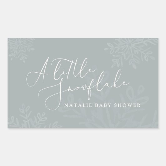 Sticker Rectangulaire Un petit baby shower de flocon de neige (Devant)