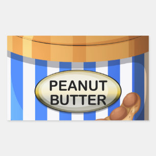 Sticker Rectangulaire Un pot de beurre d'arachide