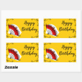 Sticker Rectangulaire Un rectangle d'anniversaire heureux pour les coins (Feuille)