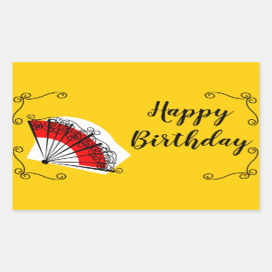 Sticker Rectangulaire Un rectangle d'anniversaire heureux pour les coins