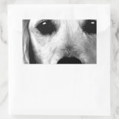 Sticker Rectangulaire Un récupérateur en or noir et blanc (Sac)