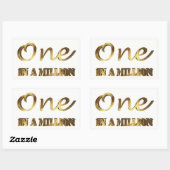 Sticker Rectangulaire Un sur un million Elegant Gold Brown Typographie (Feuille)
