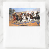 Sticker Rectangulaire Un trait pour le bois par Frederick Remington (Sac)