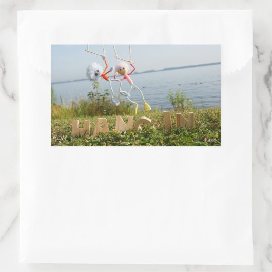 Sticker Rectangulaire Un vibe de fubby encourageant. (Sac)